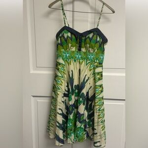 Green and Blue Patterned Dress
